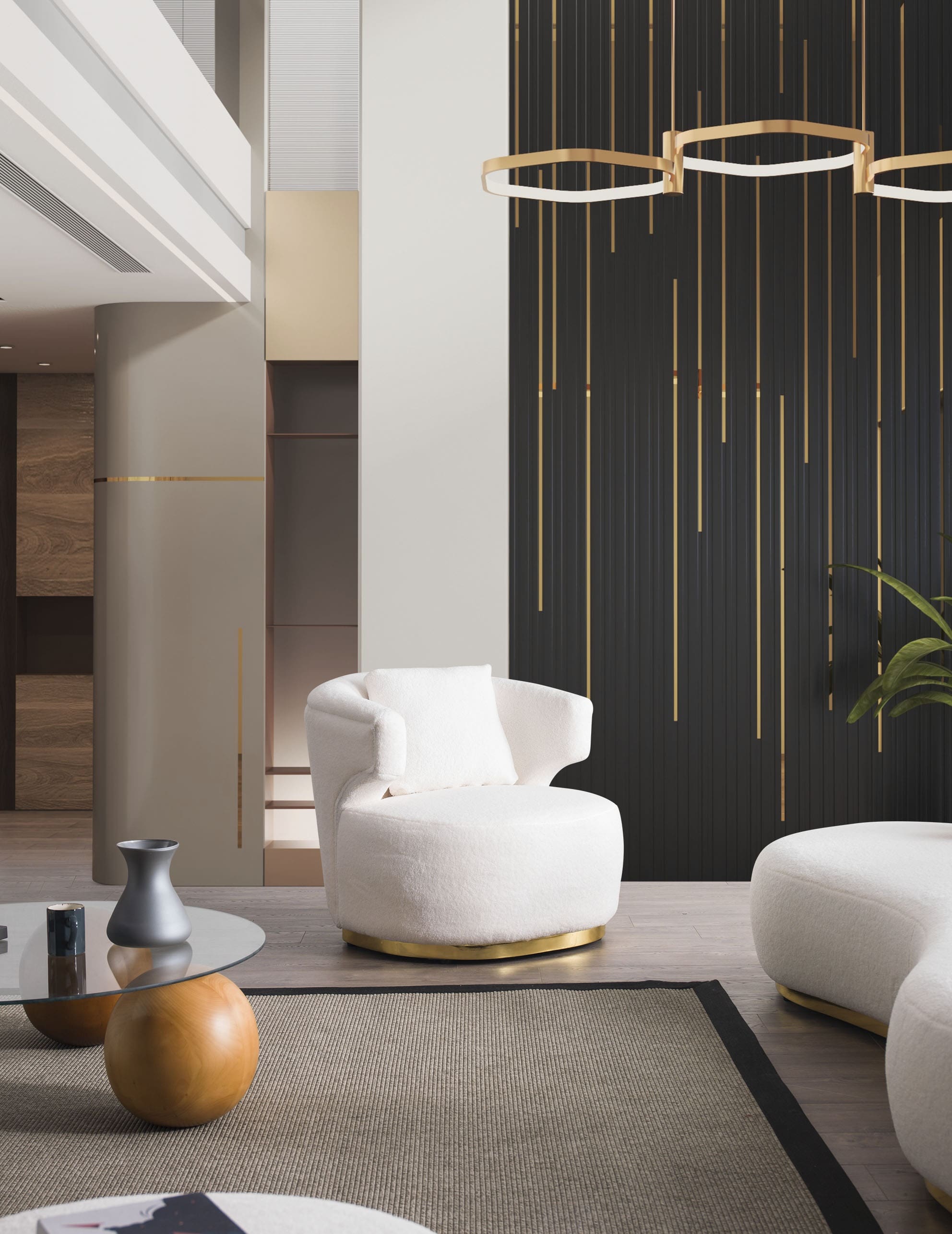 Rose Boucle Tedy Sofa-Set (4+3+1) Stoff Homes Textil