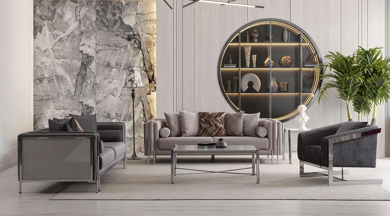 Hürrem Silber Sofa Set