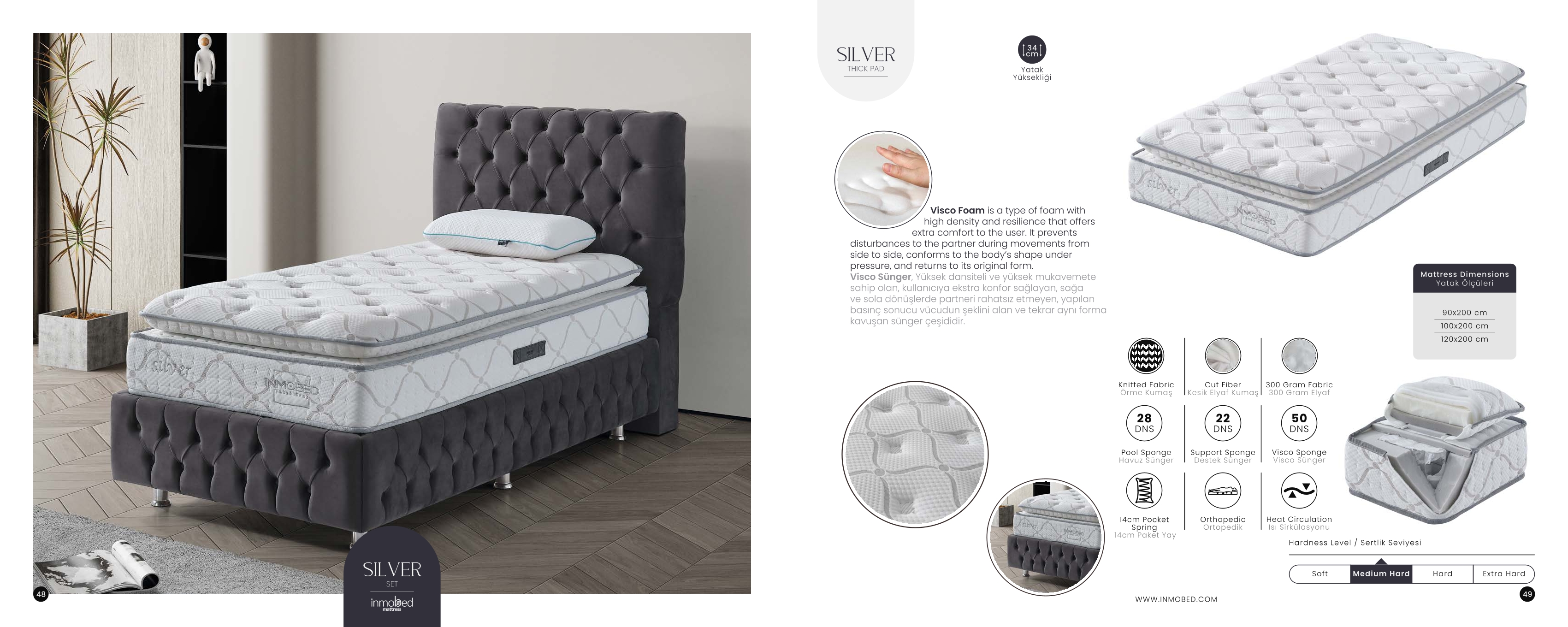 Silver Boxspringbett