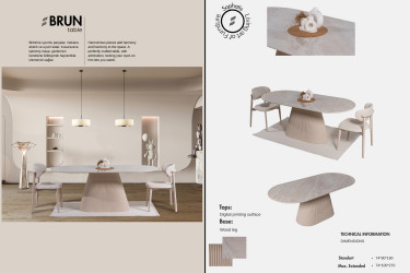 Brun Marmor Optik Esstish