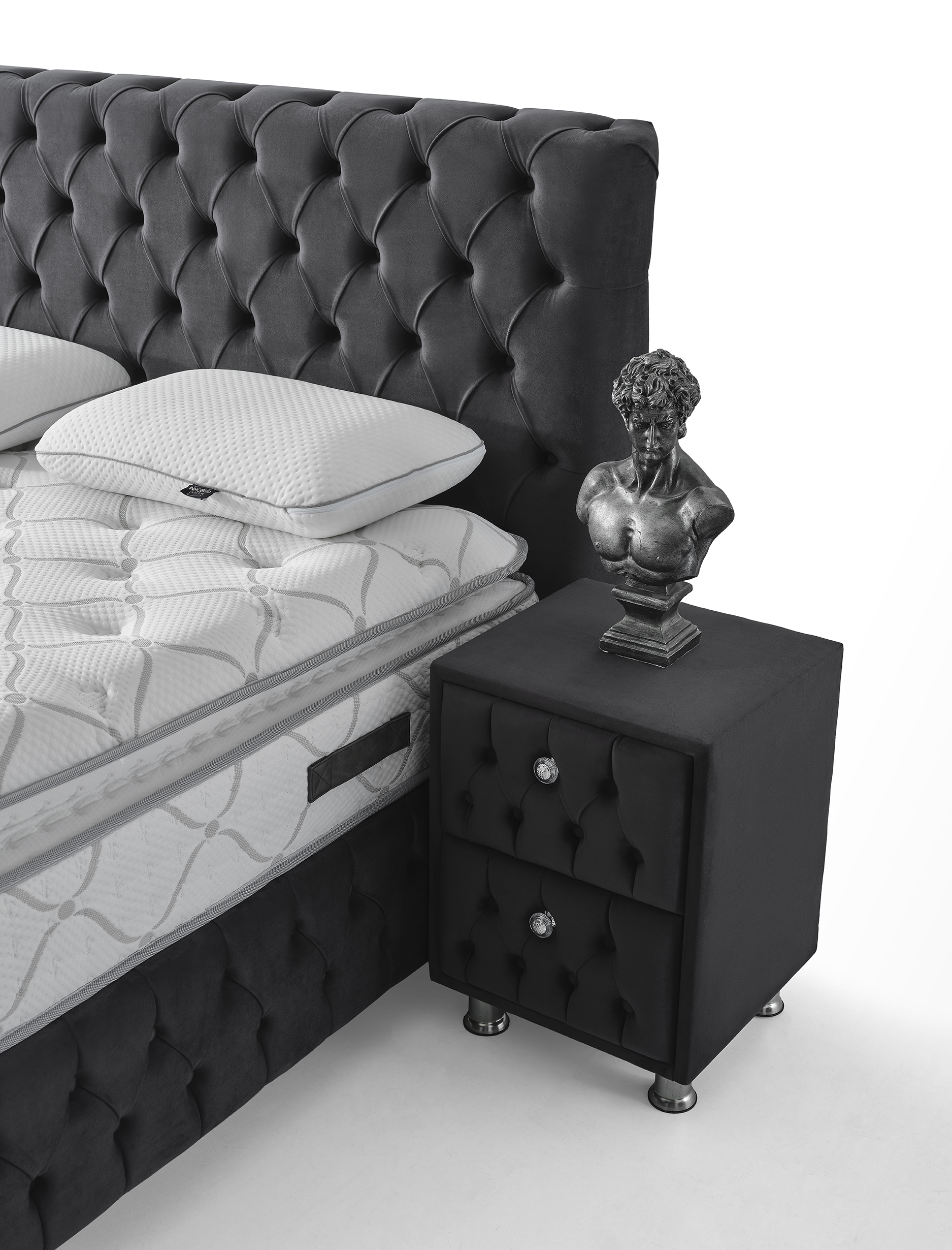 Silver Boxspringbett