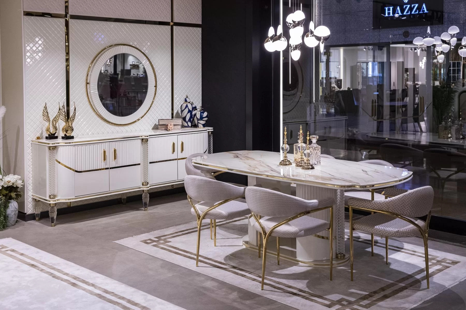 Parisx Esszimmer Set Marmor Optisch