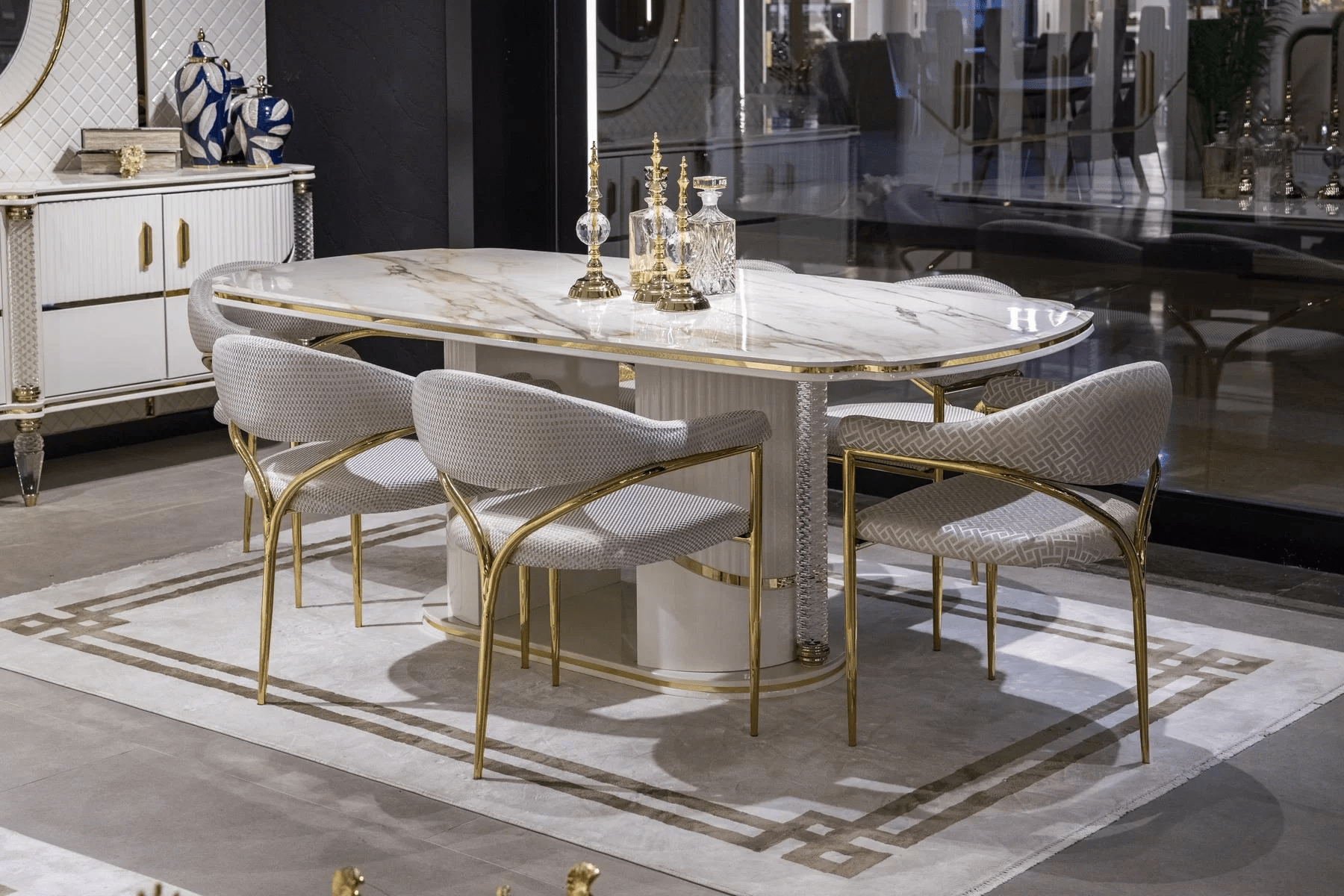 Parisx Esszimmer Set Marmor Optisch