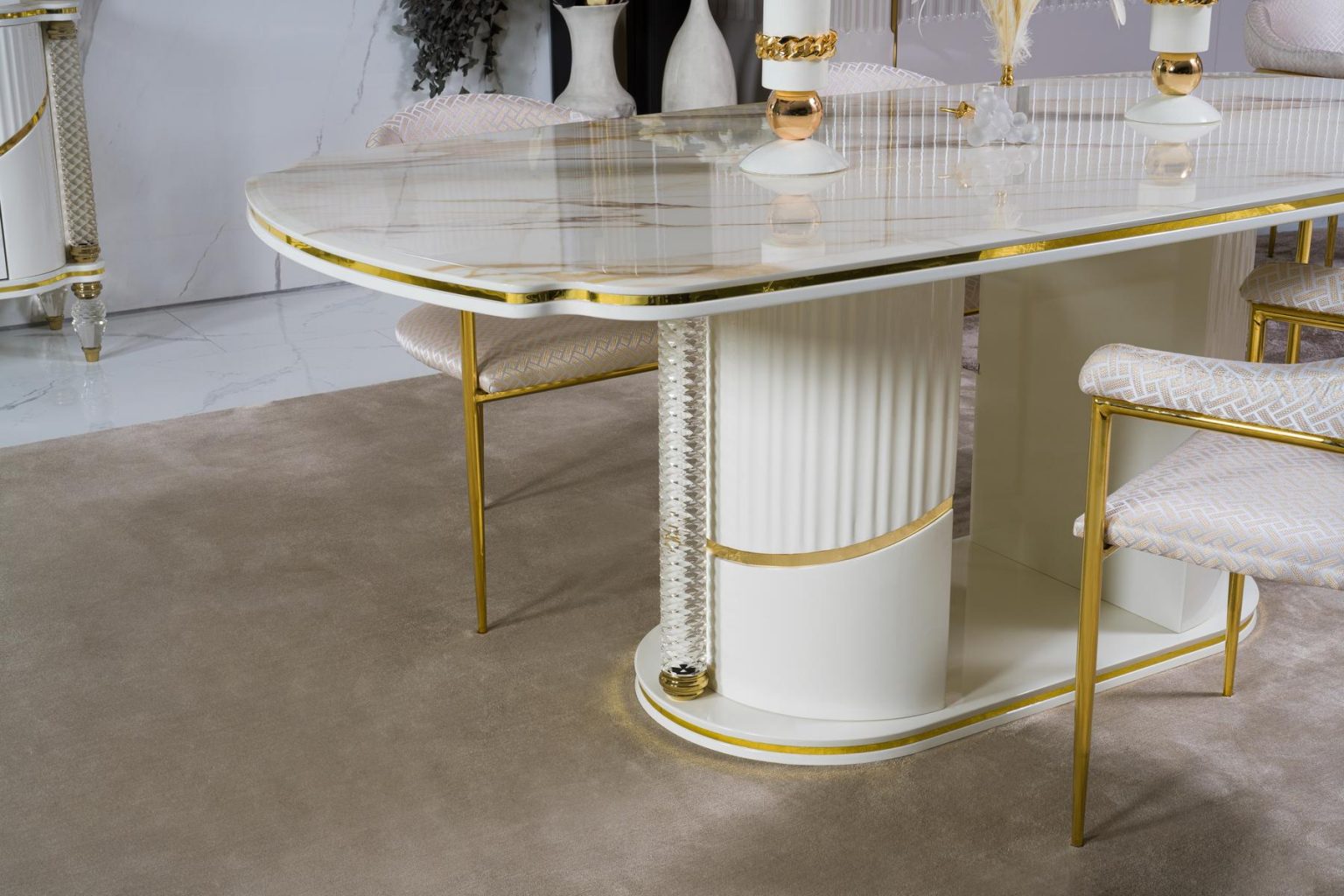 Parisx Esszimmer Set Marmor Optisch