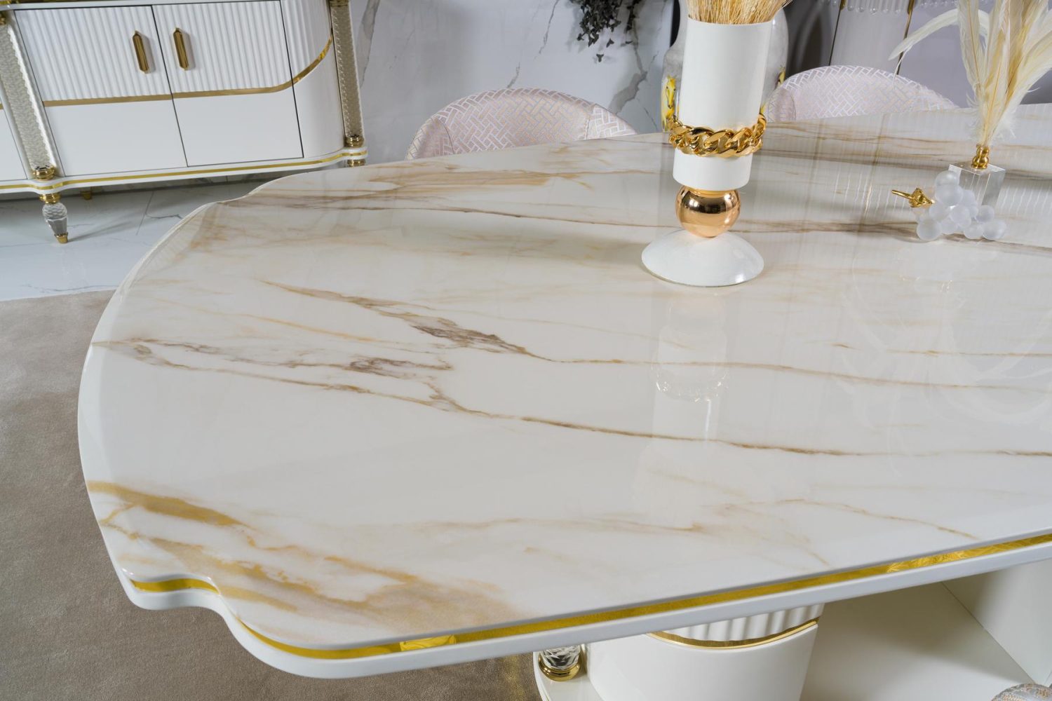 Parisx Esszimmer Set Marmor Optisch
