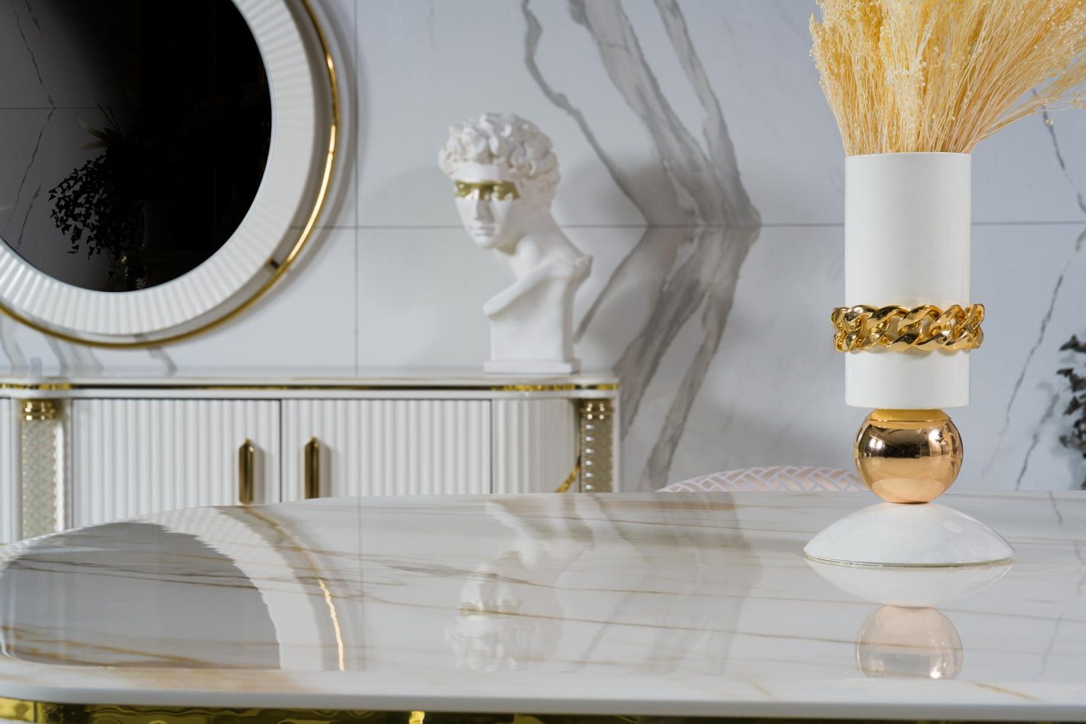 Parisx Esszimmer Set Marmor Optisch